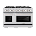 ZLINE 48 in. 6.7 cu. ft. Select Double Oven Dual Fuel Range with 8 Burner Gas Cooktop in Stainless Steel, Open Box-Great Condition