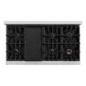 ZLINE 48 in. 6.7 cu. ft. Select Double Oven Dual Fuel Range with 8 Burner Gas Cooktop in DuraSnow® Stainless Steel (HDRS-48)