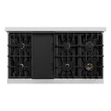 ZLINE Autograph Edition 48 in. 6.7 cu. ft. Select Double Oven Dual Fuel Range with 8 Burner Gas Cooktop in Stainless Steel and Champagne Bronze Accents, Open Box-Great Condition