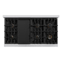 ZLINE Autograph Edition 48 in. 6.7 cu. ft. Select Double Oven Dual Fuel Range with 8 Burner Gas Cooktop in Stainless Steel with Black Matte Doors and Champagne Bronze Accents, Open Box-Great Condition