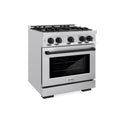 ZLINE Autograph Edition 30 in. 4.2 cu. ft. Select Dual Fuel Range with 4 Burner Gas Cooktop and Electric Convection Oven in Stainless Steel with Matte Black Accents (HDRZ-30-MB)