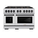 ZLINE Autograph Edition 48 in. 6.7 cu. ft. Select Double Oven Dual Fuel Range with 8 Burner Gas Cooktop in Stainless Steel and Matte Black Accents, Open Box-Great Condition