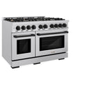 ZLINE Autograph Edition 48 in. 6.7 cu. ft. Select Double Oven Dual Fuel Range with 8 Burner Gas Cooktop in Stainless Steel and Matte Black Accents, Open Box-Great Condition