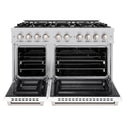 ZLINE 48 in. 6.7 cu. ft. Select Double Oven Dual Fuel Range with 8 Burner Gas Cooktop in Stainless Steel with White Matte Doors, Open Box-Great Condition
