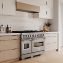 ZLINE 48 in. 6.7 cu. ft. Classic Double Oven Gas Range with 8 Burner Cooktop in Stainless Steel, Open Box-Great Condition
