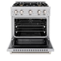 ZLINE 30 in. 4.2 cu. ft. Select Gas Range with Convection Gas Oven in Stainless Steel with 4 Brass Burners, Open Box-Great Condition