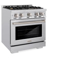 ZLINE 30 in. 4.2 cu. ft. Select Gas Range with Convection Gas Oven in Stainless Steel with 4 Brass Burners (HGR-BR-30)