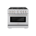 ZLINE 36 in. 5.2 cu. ft. Select Gas Range with Convection Gas Oven in Stainless Steel with 6 Brass Burners, Open Box-Great Condition