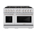 ZLINE 48 in. 6.7 cu. ft. Select Double Oven Gas Range in Stainless Steel with 8 Brass Burners, Open Box-Great Condition