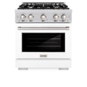 ZLINE 30 in. 4.2 cu. ft. Select Gas Range with 4 Burner Cooktop and Convection Gas Oven in Stainless Steel with White Matte Door, Open Box-Great Condition