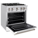 ZLINE 30 in. 4.2 cu. ft. Select Gas Range with 4 Burner Cooktop and Convection Gas Oven in Stainless Steel with White Matte Door, Open Box-Great Condition