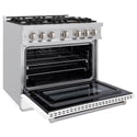 ZLINE 36 in. 5.2 cu. ft. Select Gas Range with 6 Burner Cooktop and Convection Gas Oven in Stainless Steel with White Matte Door, Open Box-Great Condition