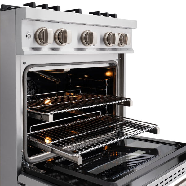 ZLINE 30 in. 4.2 cu. ft. Select Gas Range with 4 Burner Cooktop and Convection Gas Oven in Stainless Steel, Open Box-Great Condition