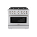 ZLINE 36 in. 5.2 cu. ft. Select Gas Range with 6 Burner Cooktop and Convection Gas Oven in Stainless Steel, Open Box-Great Condition