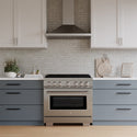 ZLINE 36 in. 5.2 cu. ft. Select Gas Range with 6 Burner Cooktop and Convection Gas Oven in Stainless Steel, Open Box-Great Condition