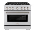 ZLINE 36 in. 5.2 cu. ft. Select Gas Range with 6 Burner Cooktop and Convection Gas Oven in Stainless Steel, Open Box-Great Condition