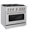 ZLINE 36 in. 5.2 cu. ft. Select Gas Range with 6 Burner Cooktop and Convection Gas Oven in Stainless Steel, Open Box-Great Condition
