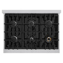 ZLINE 36 in. 5.2 cu. ft. Select Gas Range with 6 Burner Cooktop and Convection Gas Oven in Stainless Steel (HGR36)