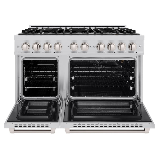 ZLINE 48 in. 6.7 cu. ft. Select Double Oven Gas Range with 8 Burner Cooktop in Stainless Steel, Open Box-Great Condition
