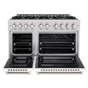 ZLINE 48 in. 6.7 cu. ft. Select Double Oven Gas Range with 8 Burner Cooktop in Stainless Steel with White Matte Doors, Open Box-Great Condition