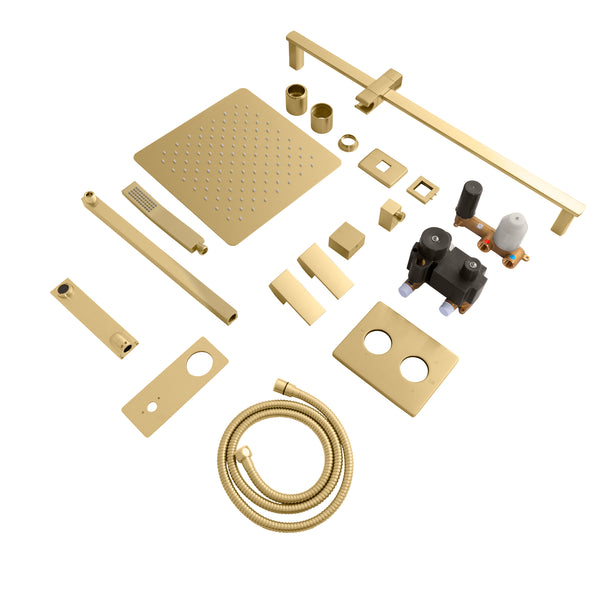 ZLINE Bliss Shower System with 12" Oversized Shower Head in Champagne Bronze (BLS-SHS12-CB)