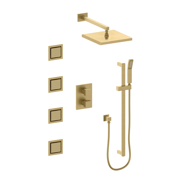 ZLINE Crystal Bay Thermostatic Shower System with Body Jets, color options available (CBY-SHS-T3)