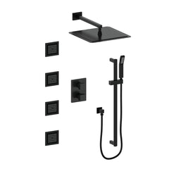 ZLINE Autograph Edition Crystal Bay Thermostatic Shower System with Body Jets in Matte Black (CBY-SHS-T3-MB)
