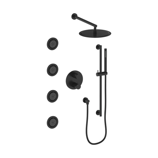 ZLINE Autograph Edition Emerald Bay Thermostatic Shower System with Body Jets in Matte Black (EMBY-SHS-T3-MB)