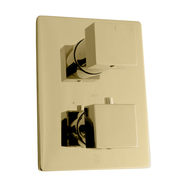 ZLINE Autograph Edition Crystal Bay Thermostatic Shower System in Polished Gold (CBY-SHS-T2-PG)