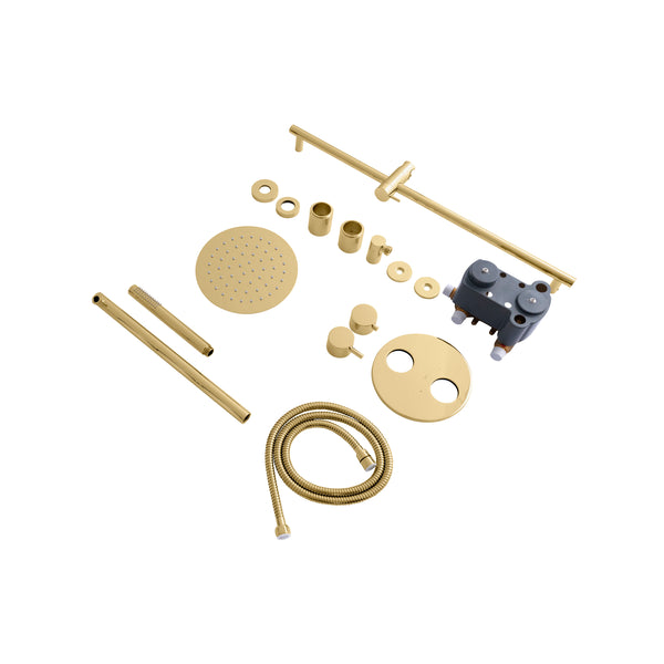 ZLINE Autograph Edition Emerald Bay Thermostatic Shower System in Polished Gold (EMBY-SHS-T2-PG)