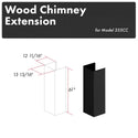 ZLINE 61 in. Rustic Black Wooden Chimney Extension for Ceilings up to 12 ft. (355CC-E)