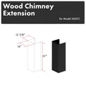 ZLINE 61 in. Rustic Shiplap Black Wooden Chimney Extension for Ceilings up to 12 ft. (365CC-E)