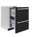 ZLINE 24 in. Touchstone 168 Can Outdoor-Rated Dual Refrigerator Drawer with Black Matte Doors (RDSO-BLM-24)