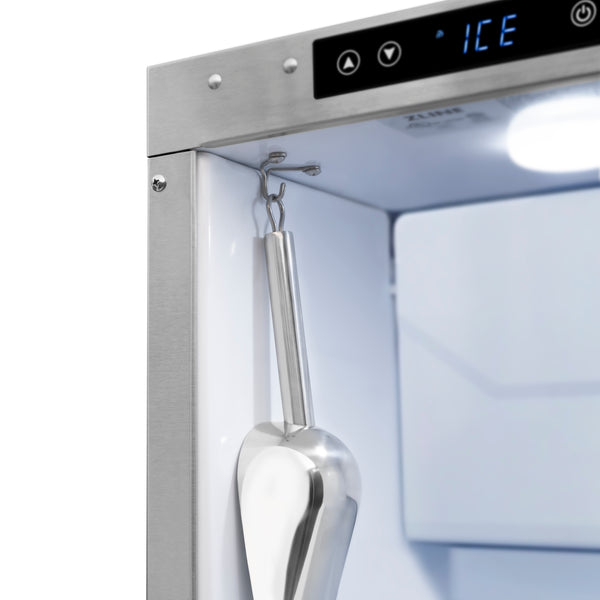 ZLINE 15 in. Touchstone Clear Cube Ice Maker with Drain Pump and Black Matte Door (ICCD-BLM-15)