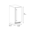 ZLINE 15 in. Touchstone Clear Cube Ice Maker with Drain Pump and Black Stainless Steel Door (ICCD-BS-15)