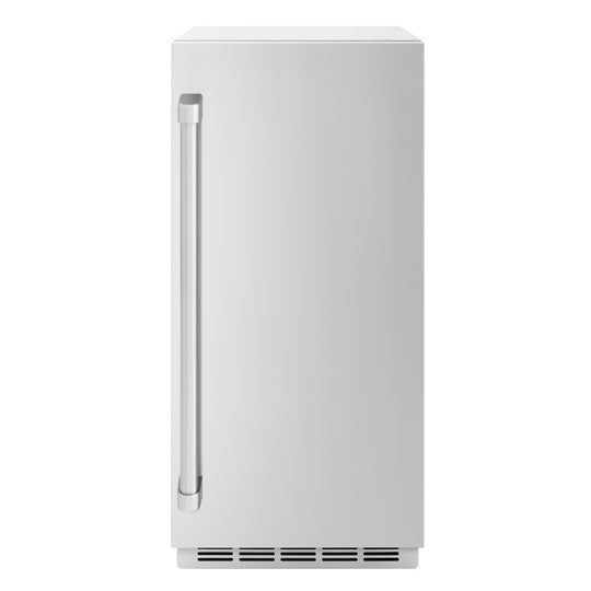 ZLINE 15 in. Touchstone Clear Cube Ice Maker with Drain Pump and Solid Stainless Steel Door, Open Box-Great Condition