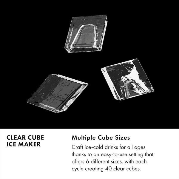ZLINE 15 in. Touchstone Clear Cube Ice Maker with Drain Pump and Solid Stainless Steel Door, Open Box-Great Condition