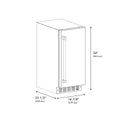 ZLINE 15 in. Touchstone Gourmet Ice Maker with Drain Pump and Solid Stainless Steel Door, Open Box-Great Condition