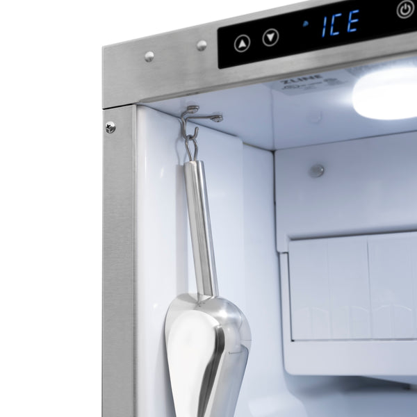 ZLINE Autograph Edition 15 in. Touchstone Gourmet Ice Maker with Drain Pump and Black Matte Door with Champagne Bronze Handle (IGMDZ-BLM-15-CB)