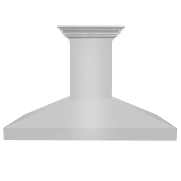 48 in. ZLINE CrownSound™ Ducted Vent Island Mount Range Hood in Stainless Steel with Built-in Bluetooth Speakers (597iCRN-BT-48)