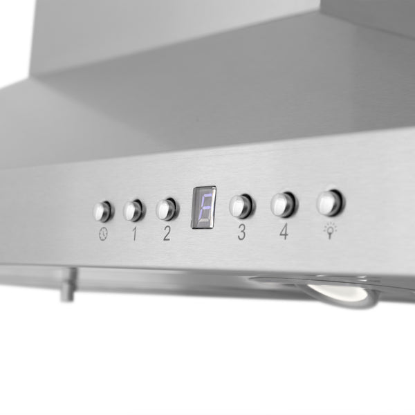 48" ZLINE CrownSound™Ducted Vent Island Mount Range Hood in Stainless Steel with Built-in Bluetooth Speakers (GL2iCRN-BT-48)