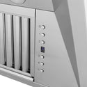 36 in. ZLINE CrownSound™ Ducted Vent Island Mount Range Hood in Stainless Steel with Built-in Bluetooth Speakers (597iCRN-BT-36)