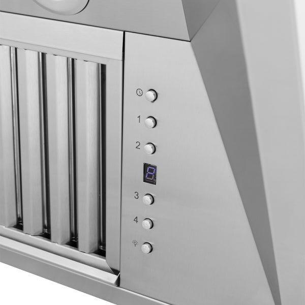 36 in. ZLINE CrownSound™ Ducted Vent Island Mount Range Hood in Stainless Steel with Built-in Bluetooth Speakers (597iCRN-BT-36)