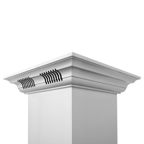 48 in. ZLINE CrownSound™ Ducted Vent Island Mount Range Hood in Stainless Steel with Built-in Bluetooth Speakers (597iCRN-BT-48)