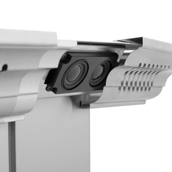 36" ZLINE CrownSound™Ducted Vent Island Mount Range Hood in Stainless Steel with Built-in Bluetooth Speakers (KE2iCRN-BT-36)