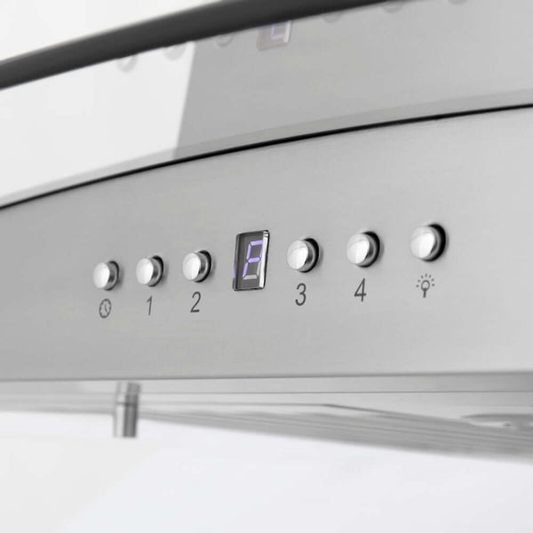 ZLINE 30 in. Convertible Vent Island Mount Range Hood in Stainless Steel & Glass, Handle Open Box-Good Condition