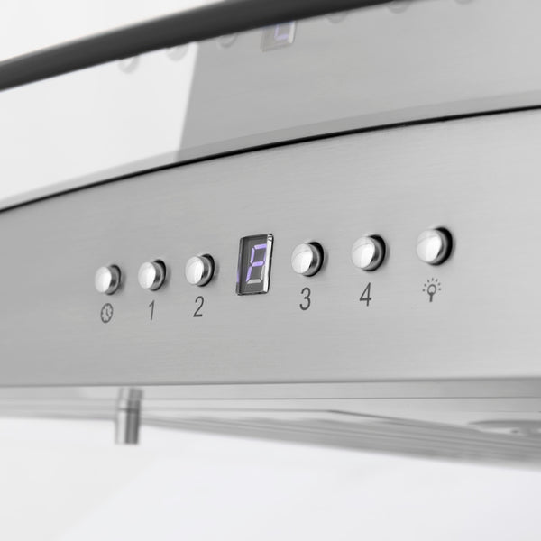 ZLINE 30 in. Convertible Vent Island Mount Range Hood in Stainless Steel & Glass Handle, Open Box-Great Condition