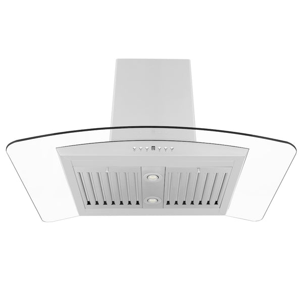 ZLINE 30 in. Convertible Vent Island Mount Range Hood in Stainless Steel & Glass Handle, Open Box-Great Condition