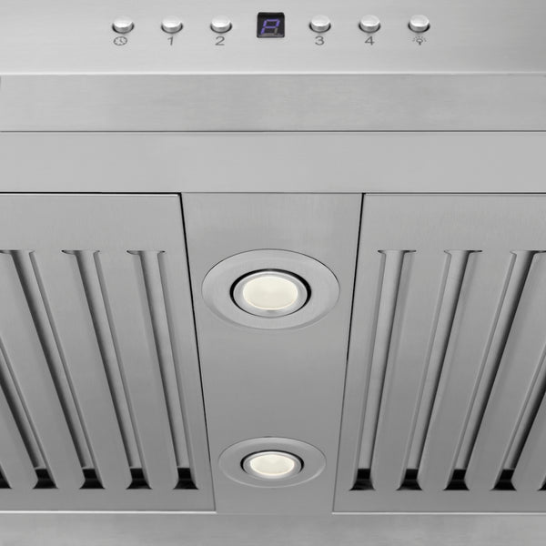 ZLINE 30 in. Convertible Vent Island Mount Range Hood in Stainless Steel & Glass Handle, Open Box-Great Condition