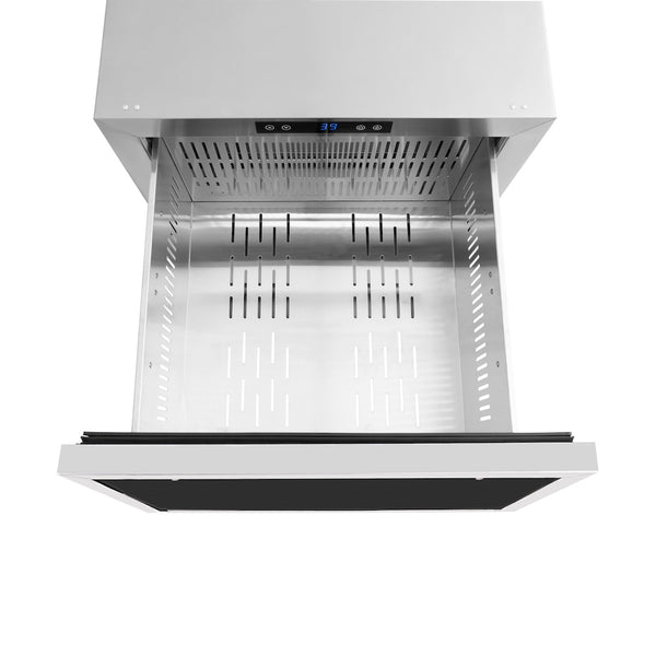 ZLINE 24 in. Touchstone 168 Can Outdoor-Rated Dual Refrigerator Drawer with Panel-Ready Doors, Open Box-Great Condition